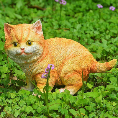 屋外用猫の置物 樹脂製 屋外用猫の置物 樹脂製