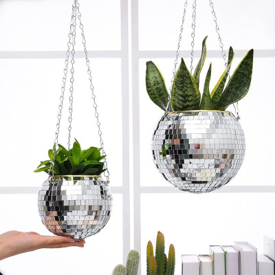 きらめきディスコボール植木鉢 吊り下げタイプ きらめきディスコボール植木鉢 吊り下げタイプ