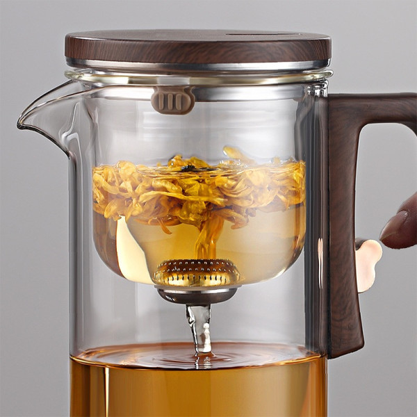 Magnetic Suction Filter Glass Tea Pot